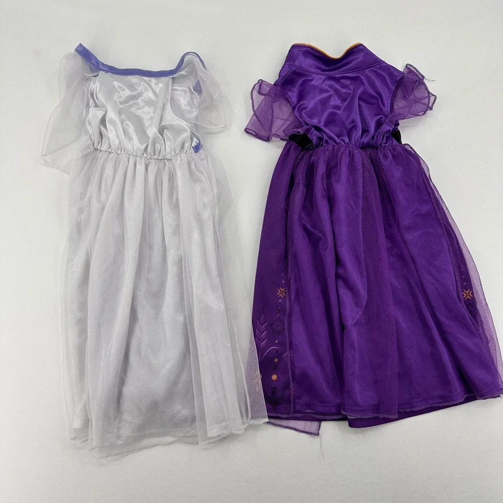 Disney Frozen Elsa and Anna Fantasy Nightgown Set 2T Purple White 2 Pack